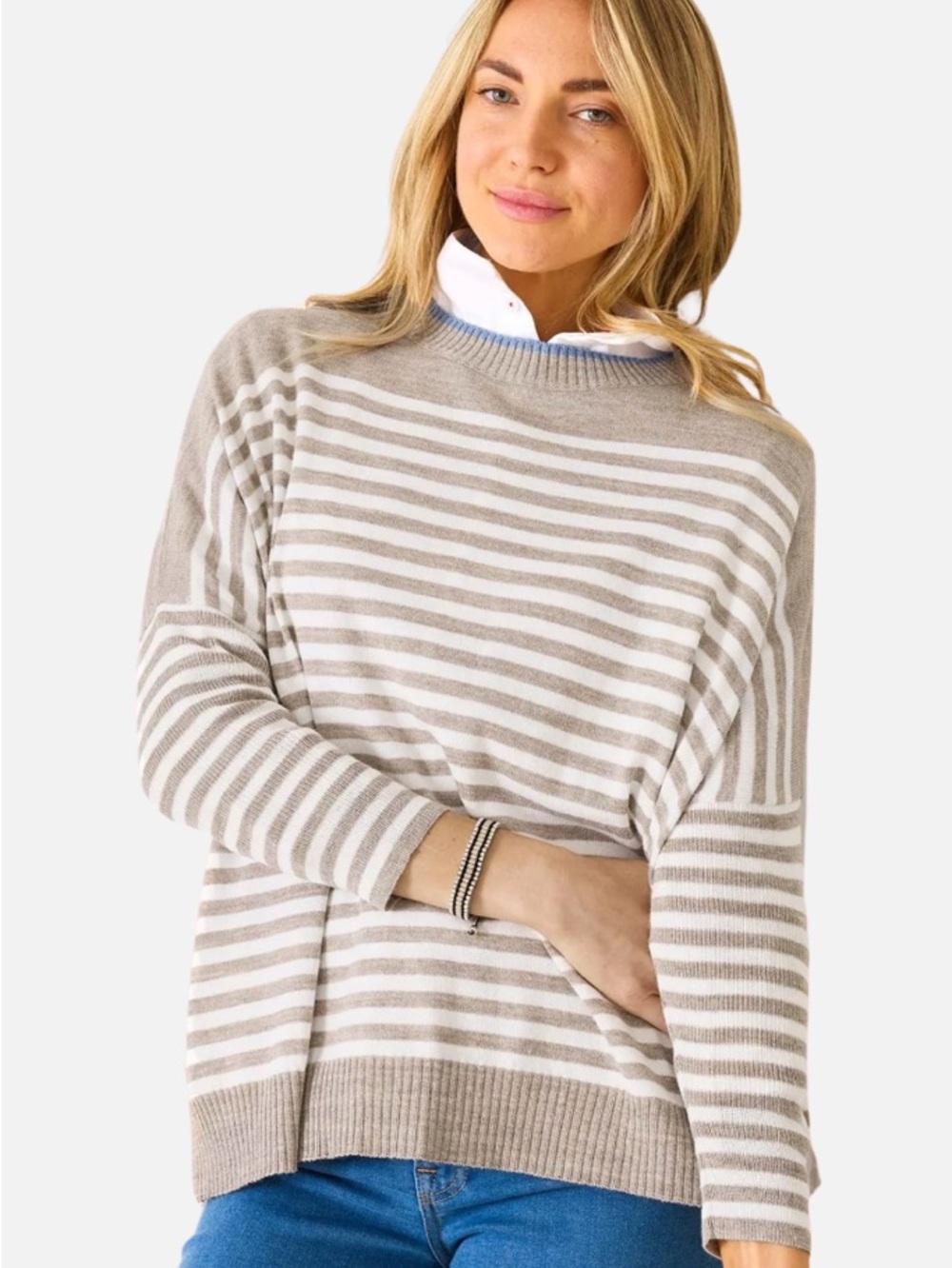 Mersea Catalina Modern Crew Sweater in Driftwood size Petite